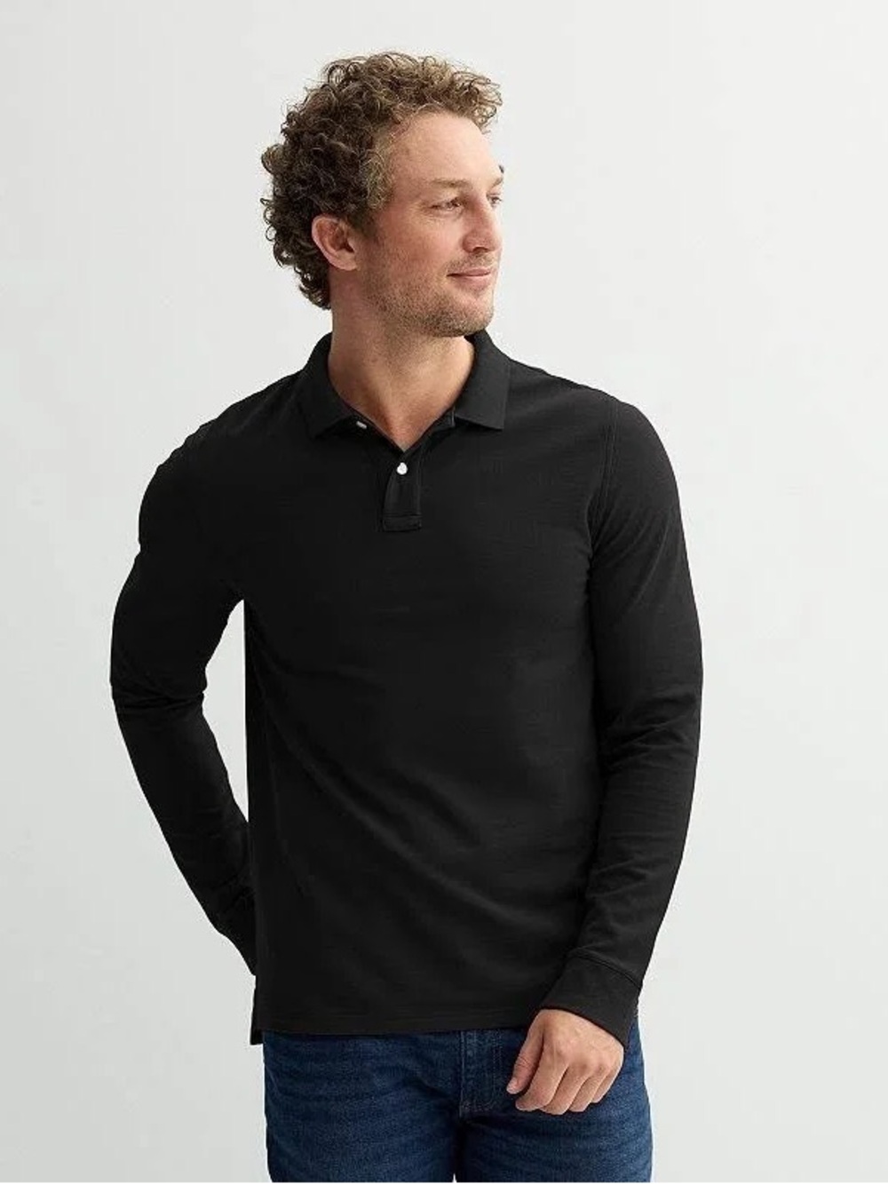 Men's Sonoma Goods For Life® Long Sleeve Pique Polo
